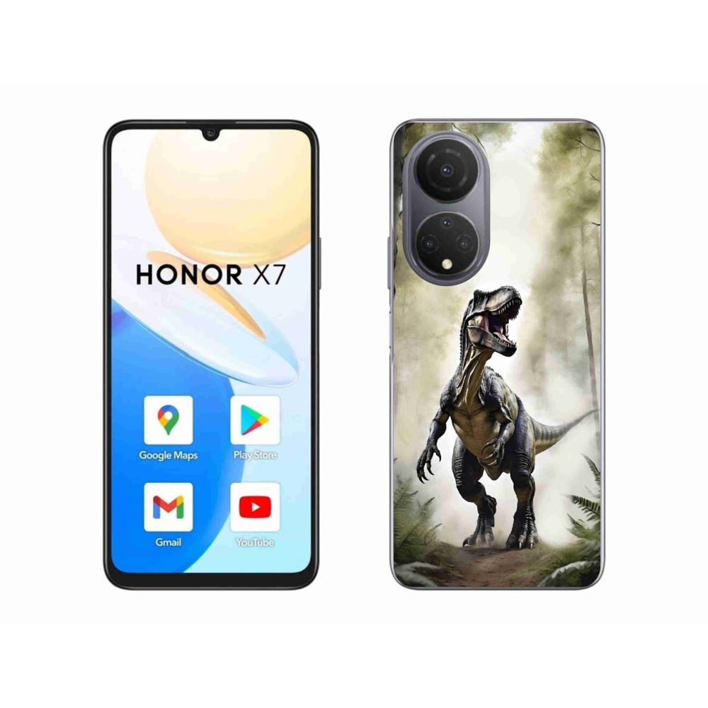 Gelový kryt mmCase na Honor X7 - naštvaný T-Rex