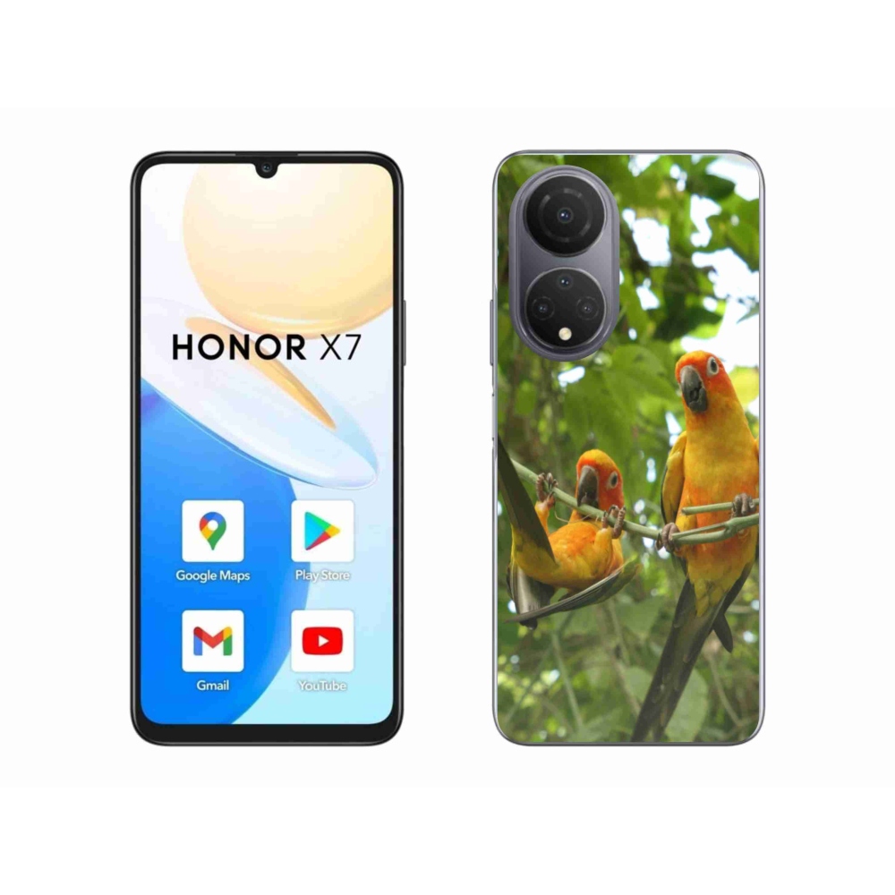 Gelový kryt mmCase na Honor X7 - papoušci aratingy