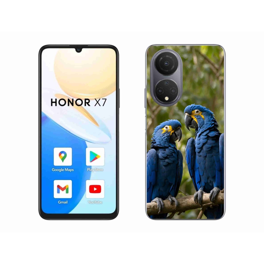 Gelový kryt mmCase na Honor X7 - papouščí duo