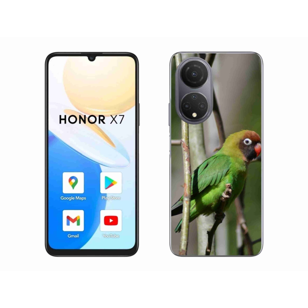 Gelový kryt mmCase na Honor X7 - papoušek agapornis