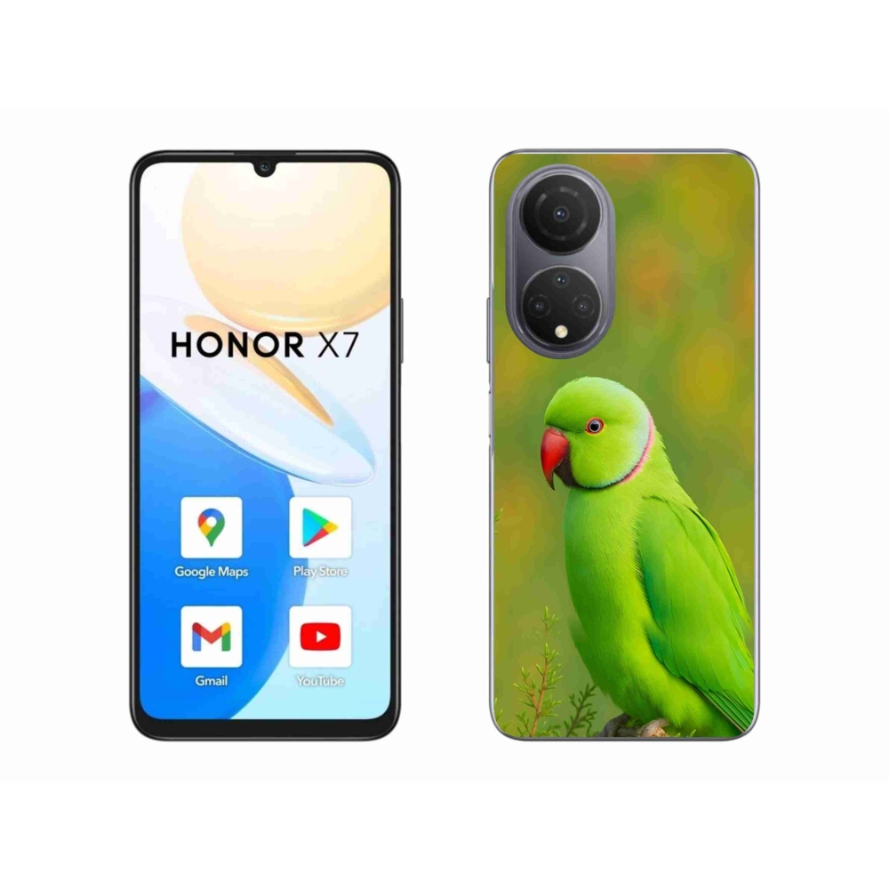 Gelový kryt mmCase na Honor X7 - papoušek alexandr 2