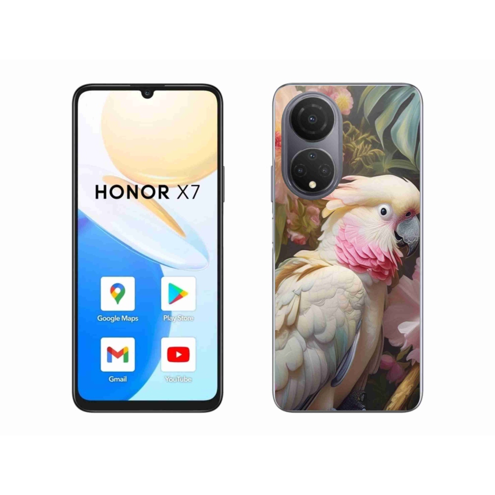 Gelový kryt mmCase na Honor X7 - papoušek kakadu růžový 2