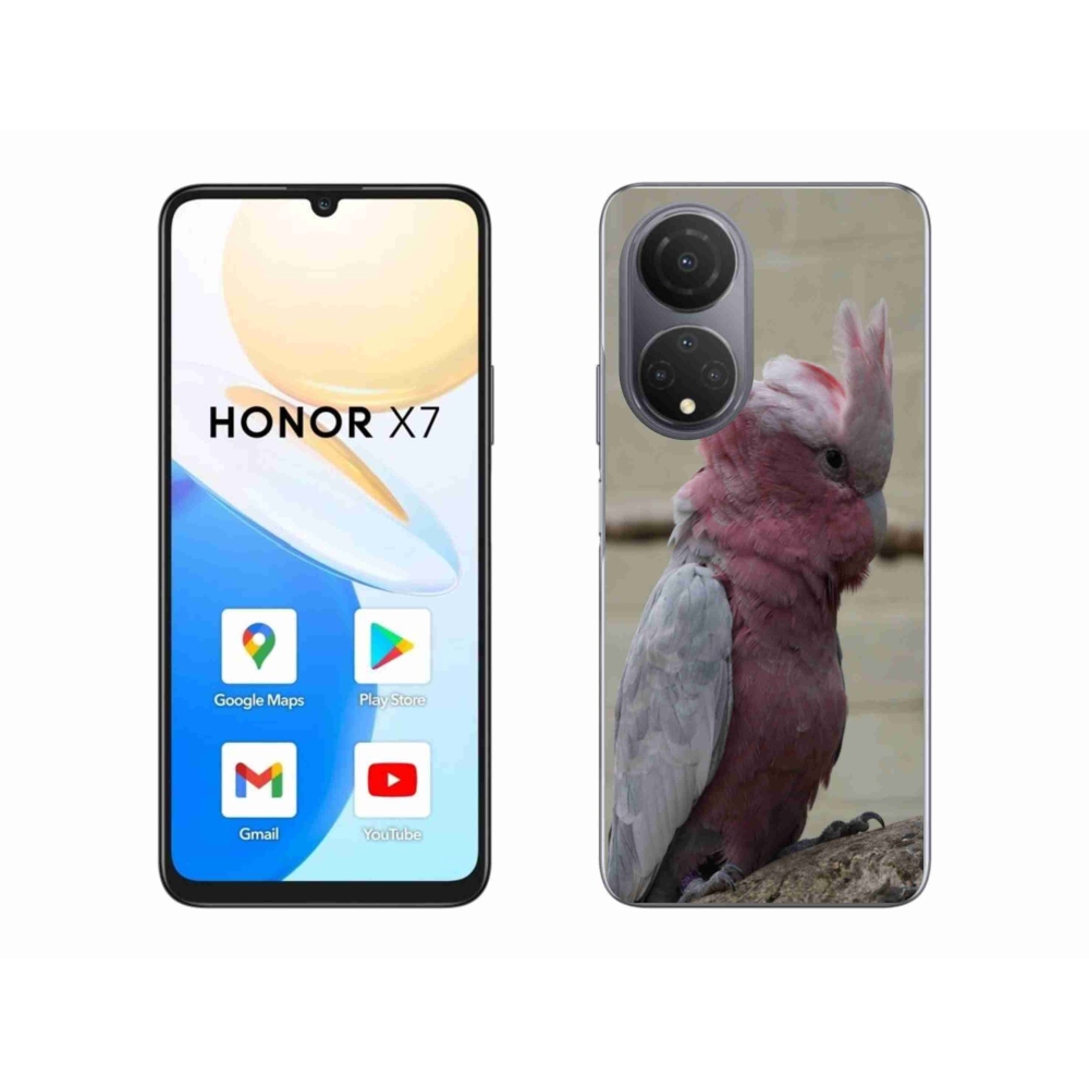 Gelový kryt mmCase na Honor X7 - papoušek kakadu růžový