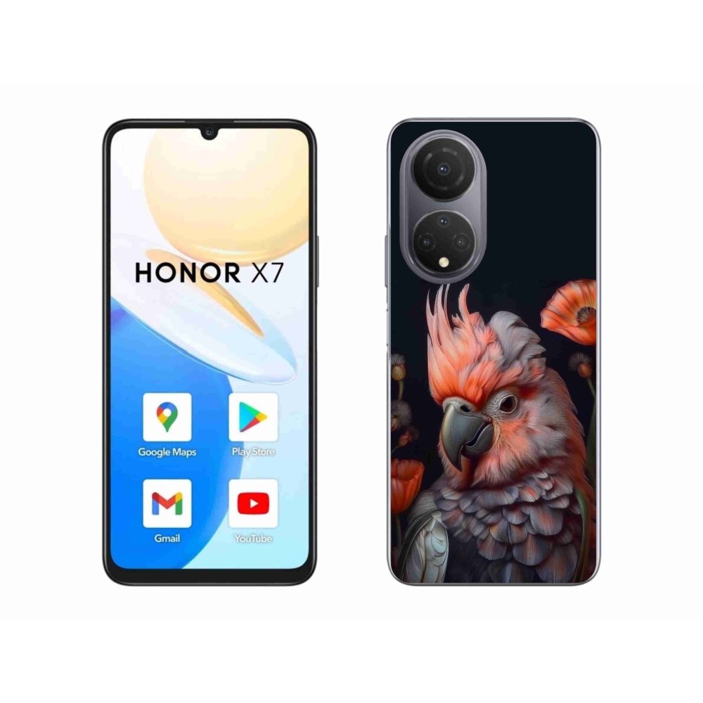 Gelový kryt mmCase na Honor X7 - papoušek kakadu v barvách