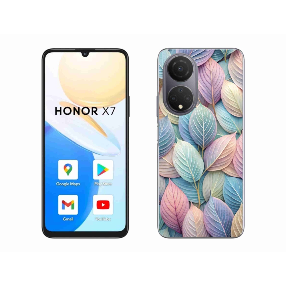 Gelový kryt mmCase na Honor X7 - pastelové listy