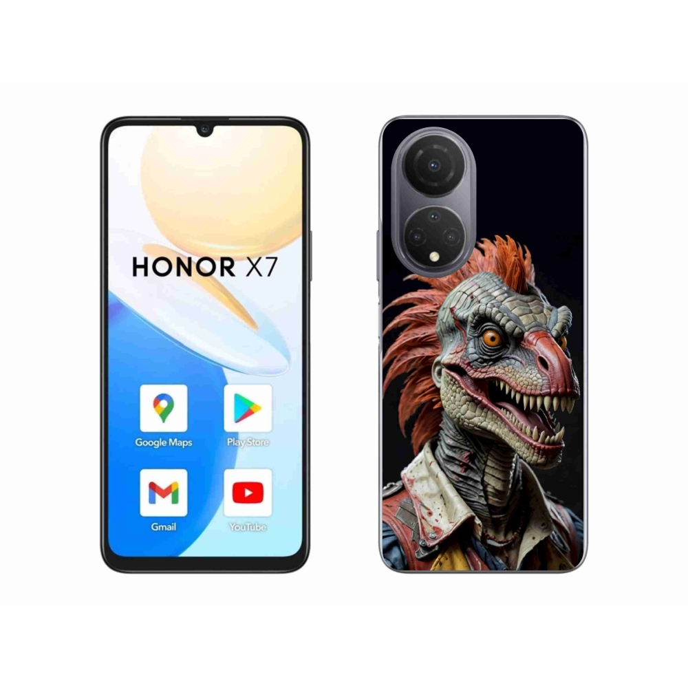 Gelový kryt mmCase na Honor X7 - punk dinosaurus