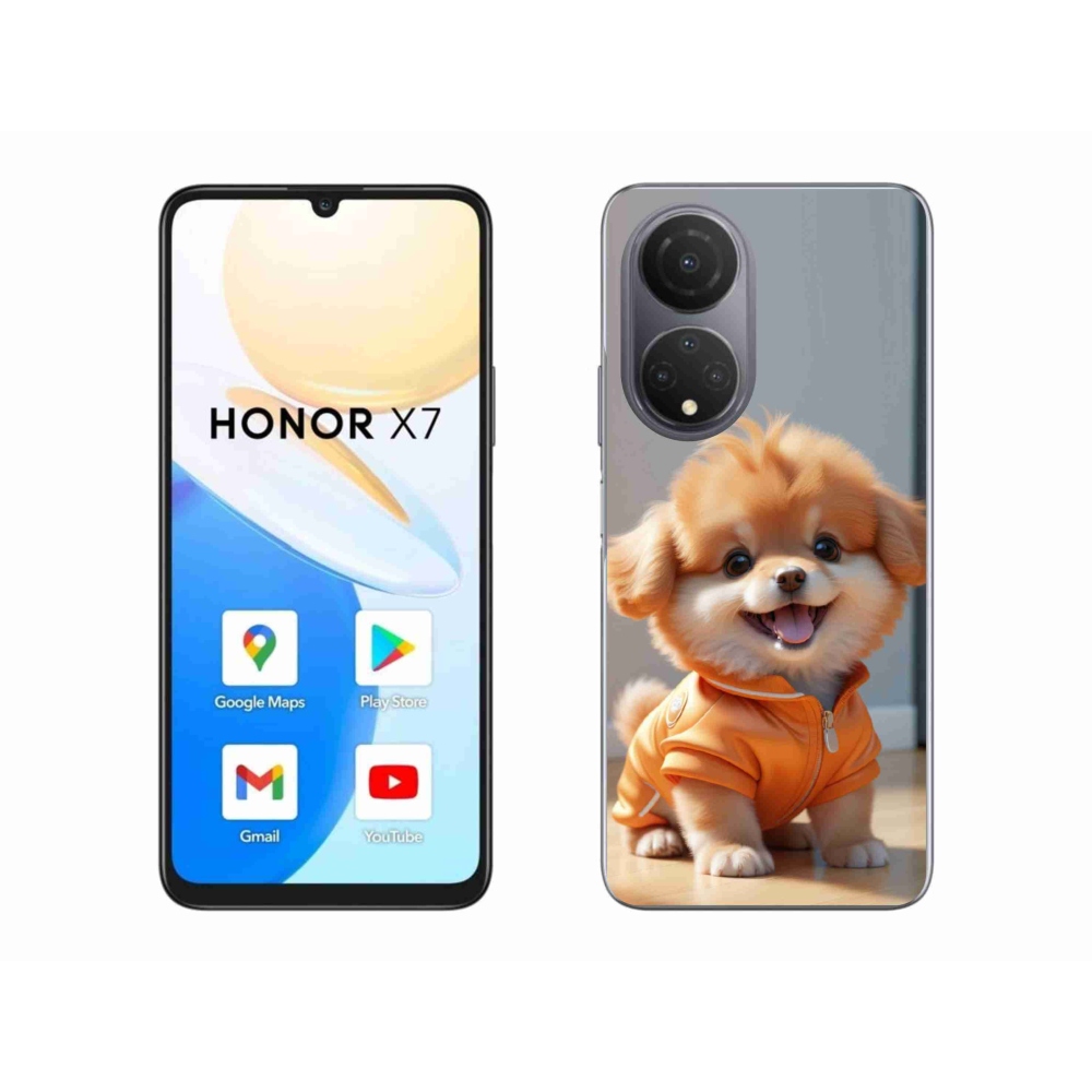 Gelový kryt mmCase na Honor X7 - roztomilý pomeranian v mikině