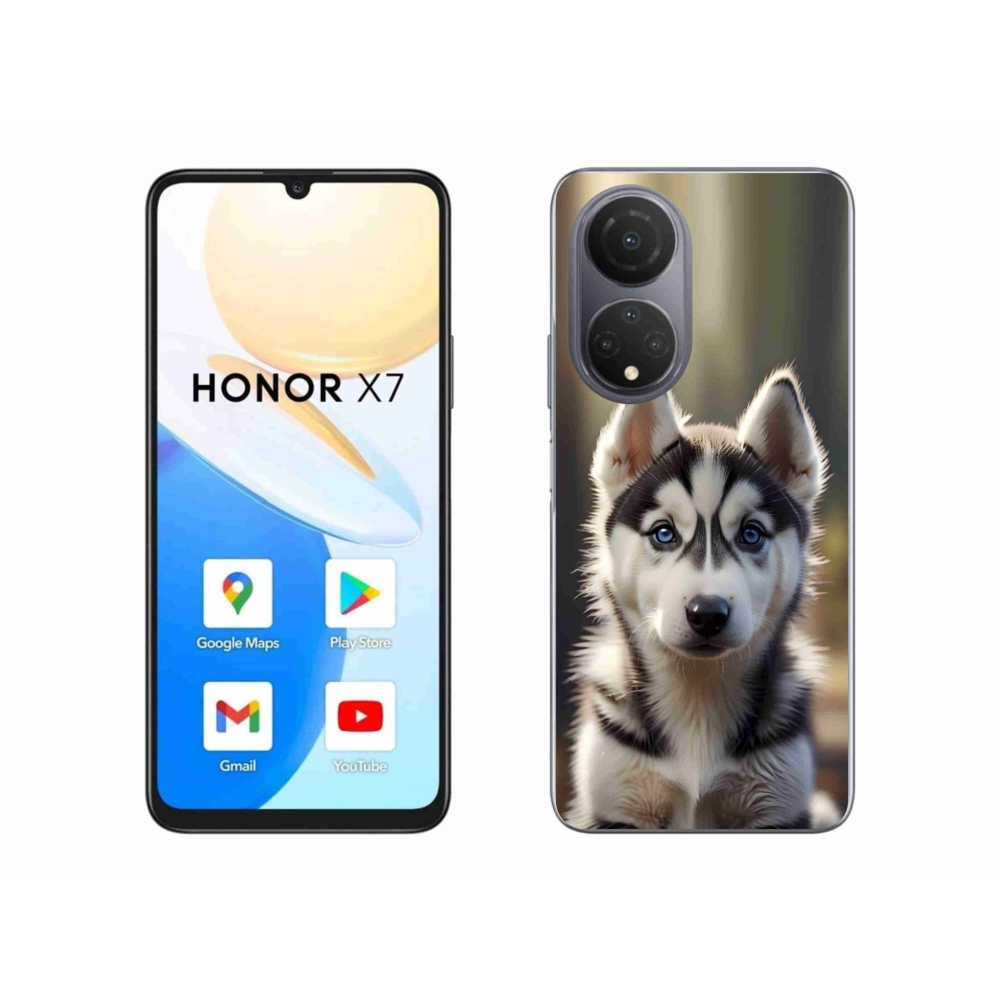 Gelový kryt mmCase na Honor X7 - roztomilý sibiřský husky
