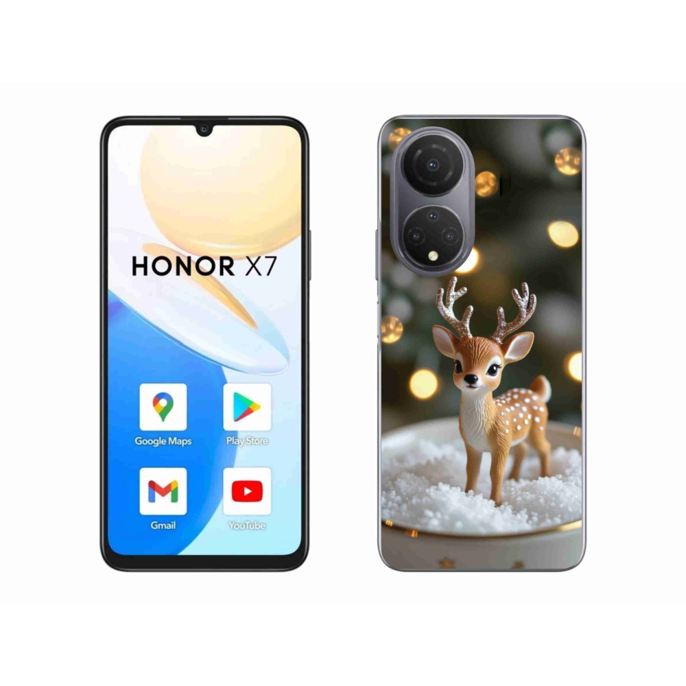 Gelový kryt mmCase na Honor X7 - roztomilý vánoční jelen
