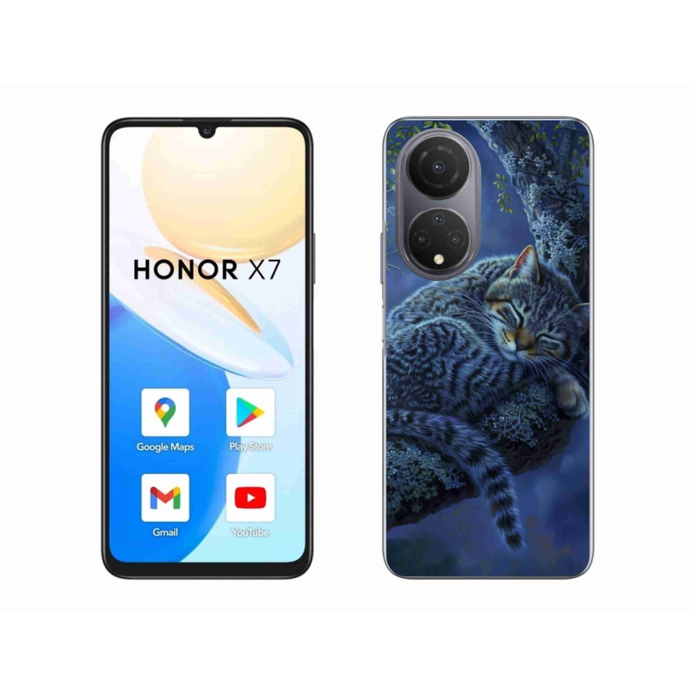 Gelový kryt mmCase na Honor X7 - spící kočka