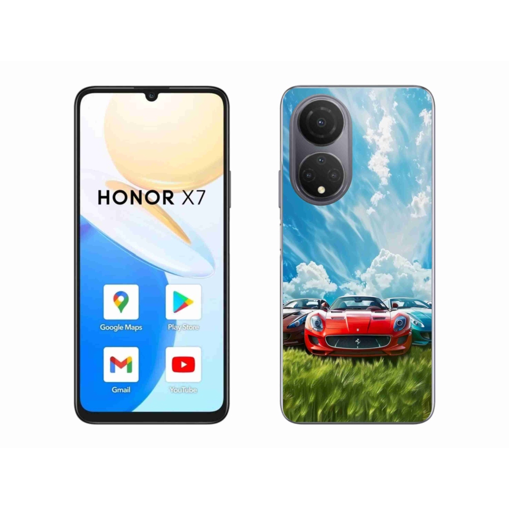 Gelový kryt mmCase na Honor X7 - sportovní vozy