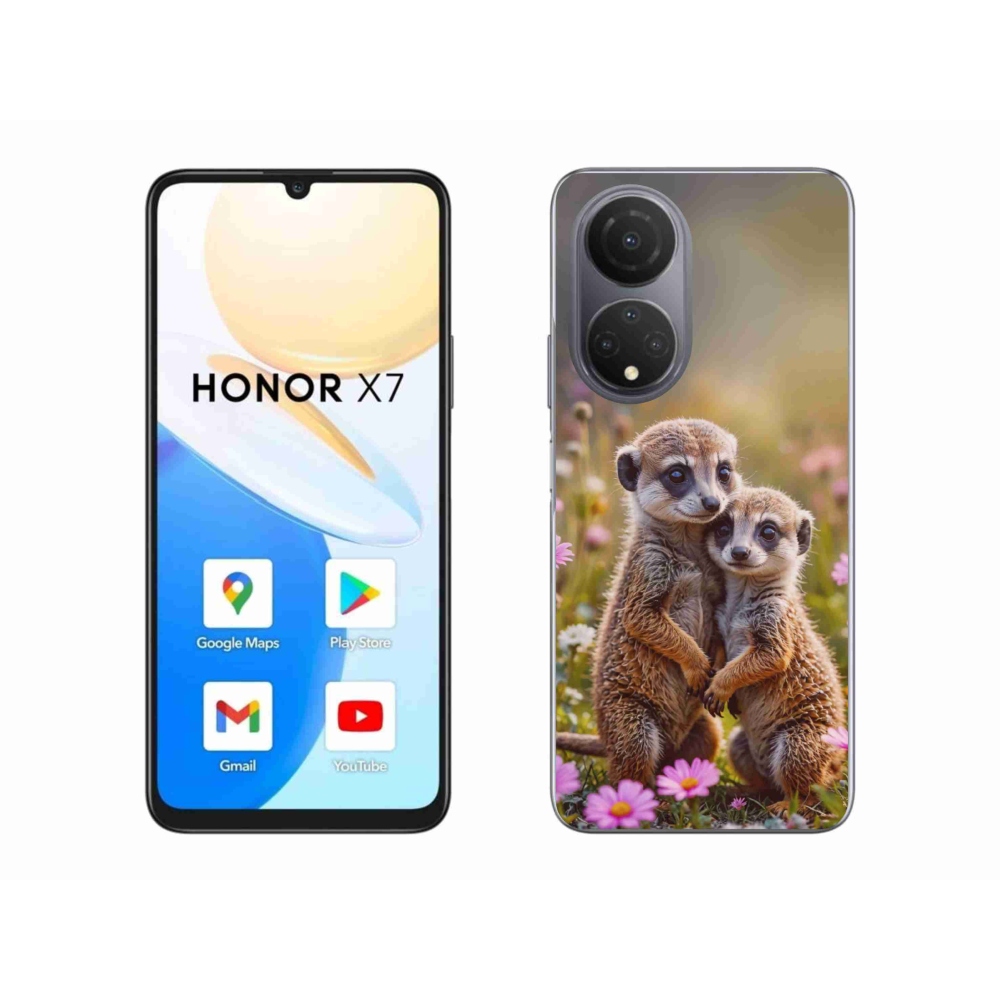 Gelový kryt mmCase na Honor X7 - surikatí duo