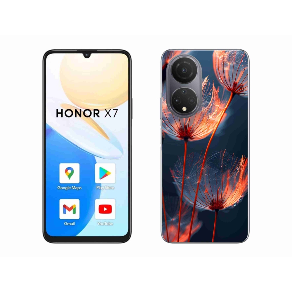 Gelový kryt mmCase na Honor X7 - světélkující chmýří