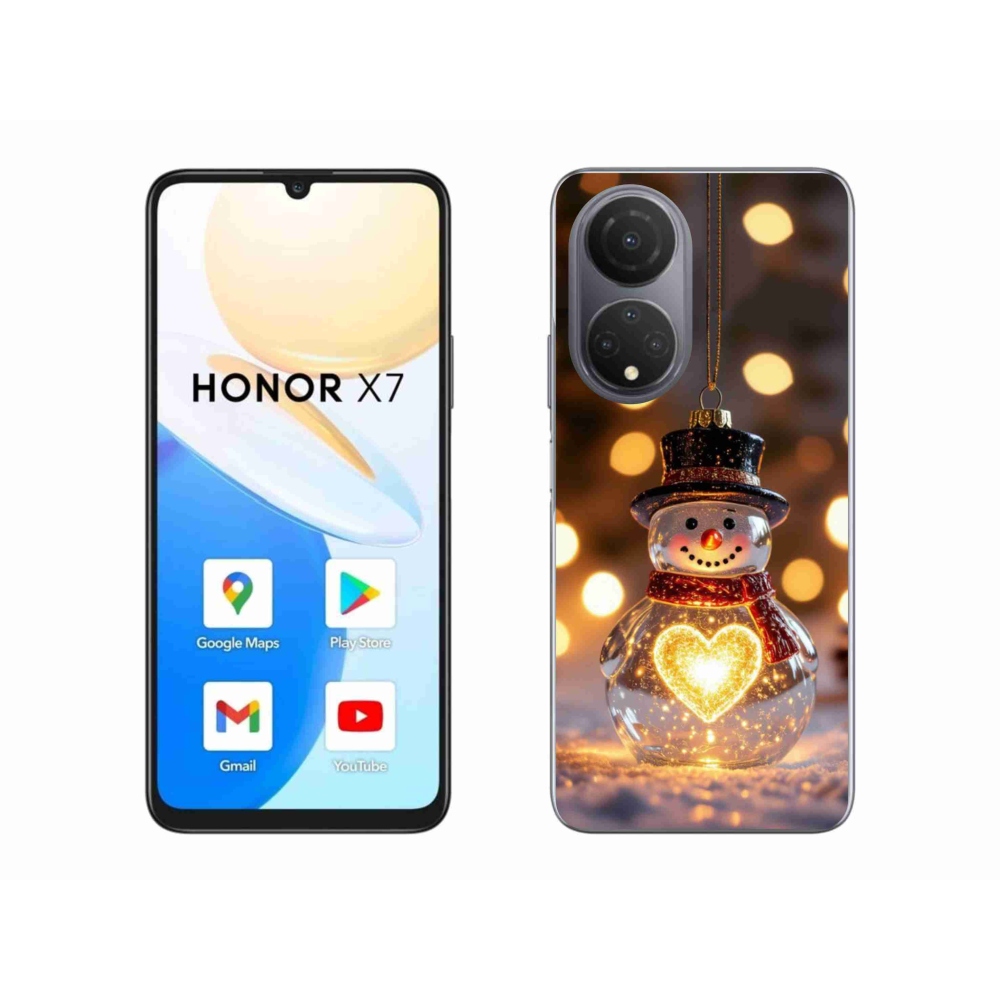 Gelový kryt mmCase na Honor X7 - svítící vánoční sněhulák