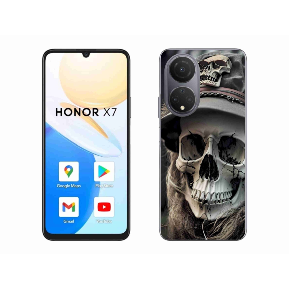 Gelový kryt mmCase na Honor X7 - temná lebka