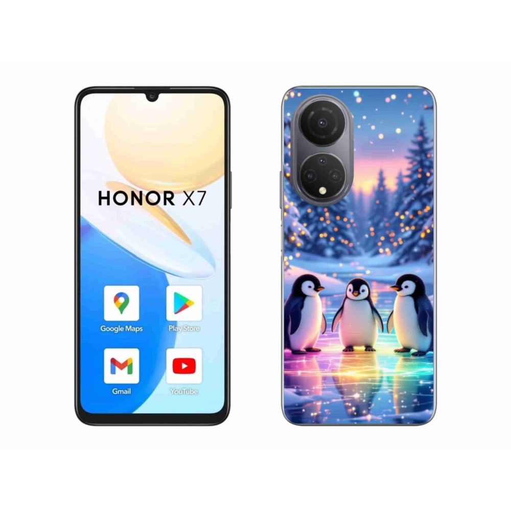 Gelový kryt mmCase na Honor X7 - tučnáci