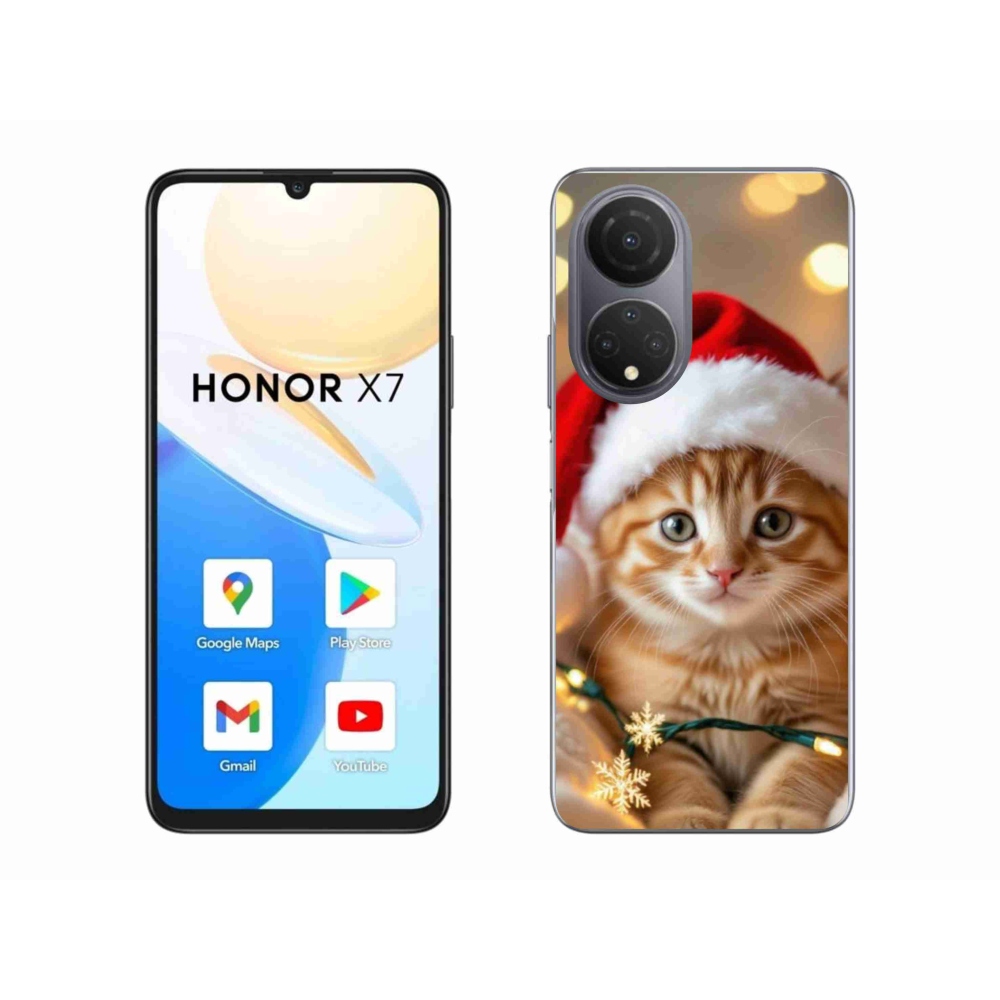Gelový kryt mmCase na Honor X7 - vánoční kotě
