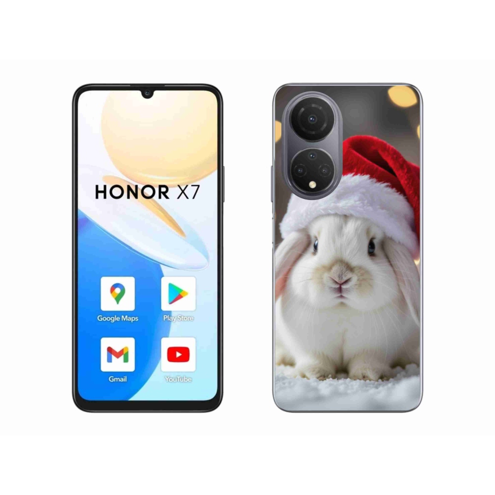 Gelový kryt mmCase na Honor X7 - vánoční králík