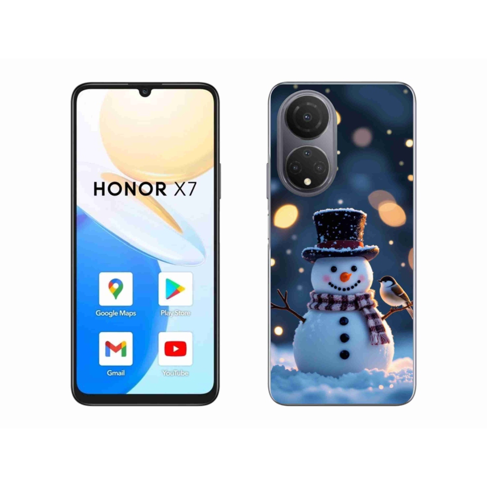 Gelový kryt mmCase na Honor X7 - vánoční sněhulák