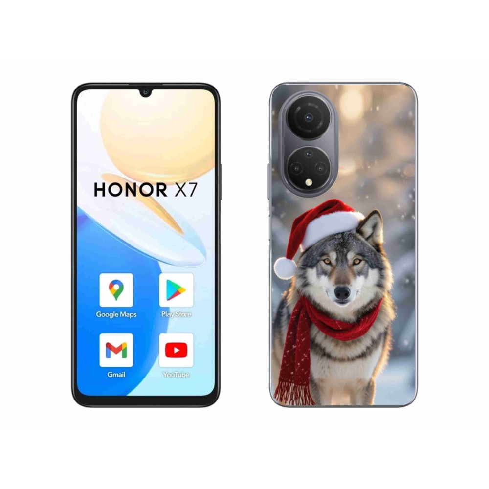 Gelový kryt mmCase na Honor X7 - vánoční vlk
