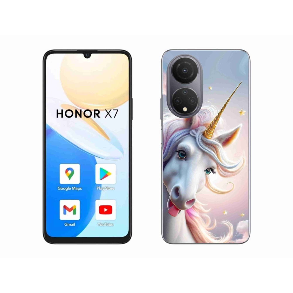 Gelový kryt mmCase na Honor X7 - veselý jednorožec