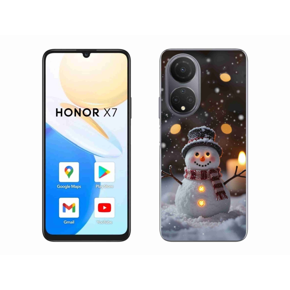 Gelový kryt mmCase na Honor X7 - veselý sněhulák