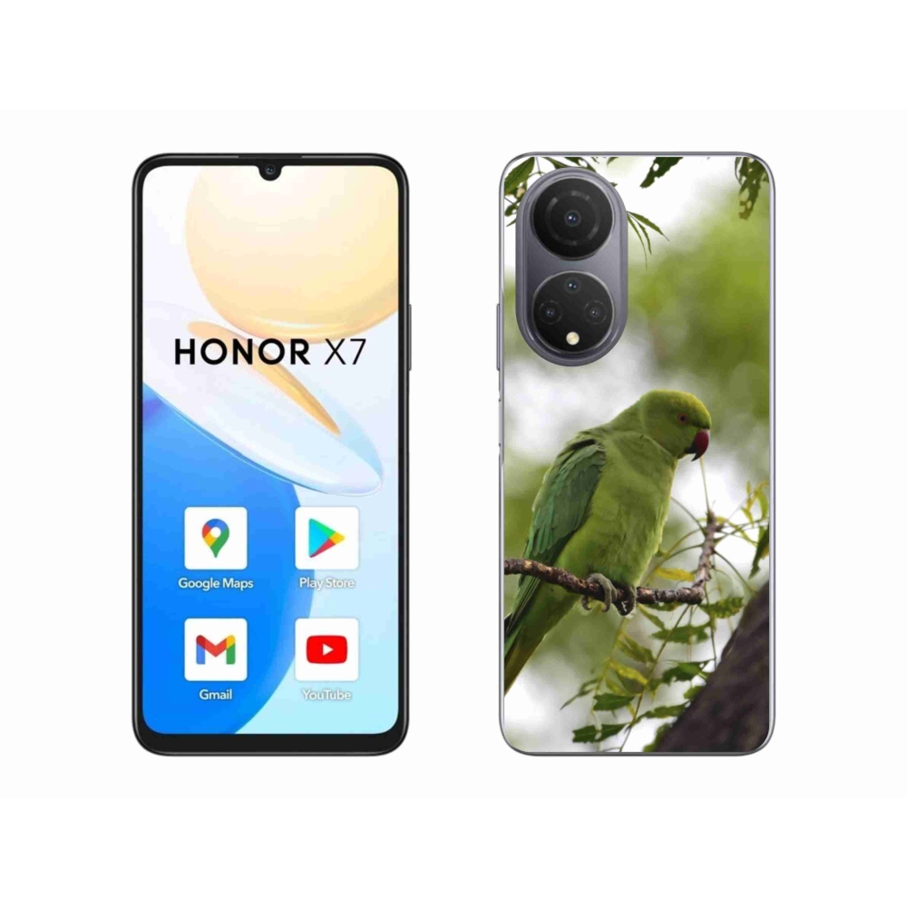 Gelový kryt mmCase na Honor X7 - zelený papoušek