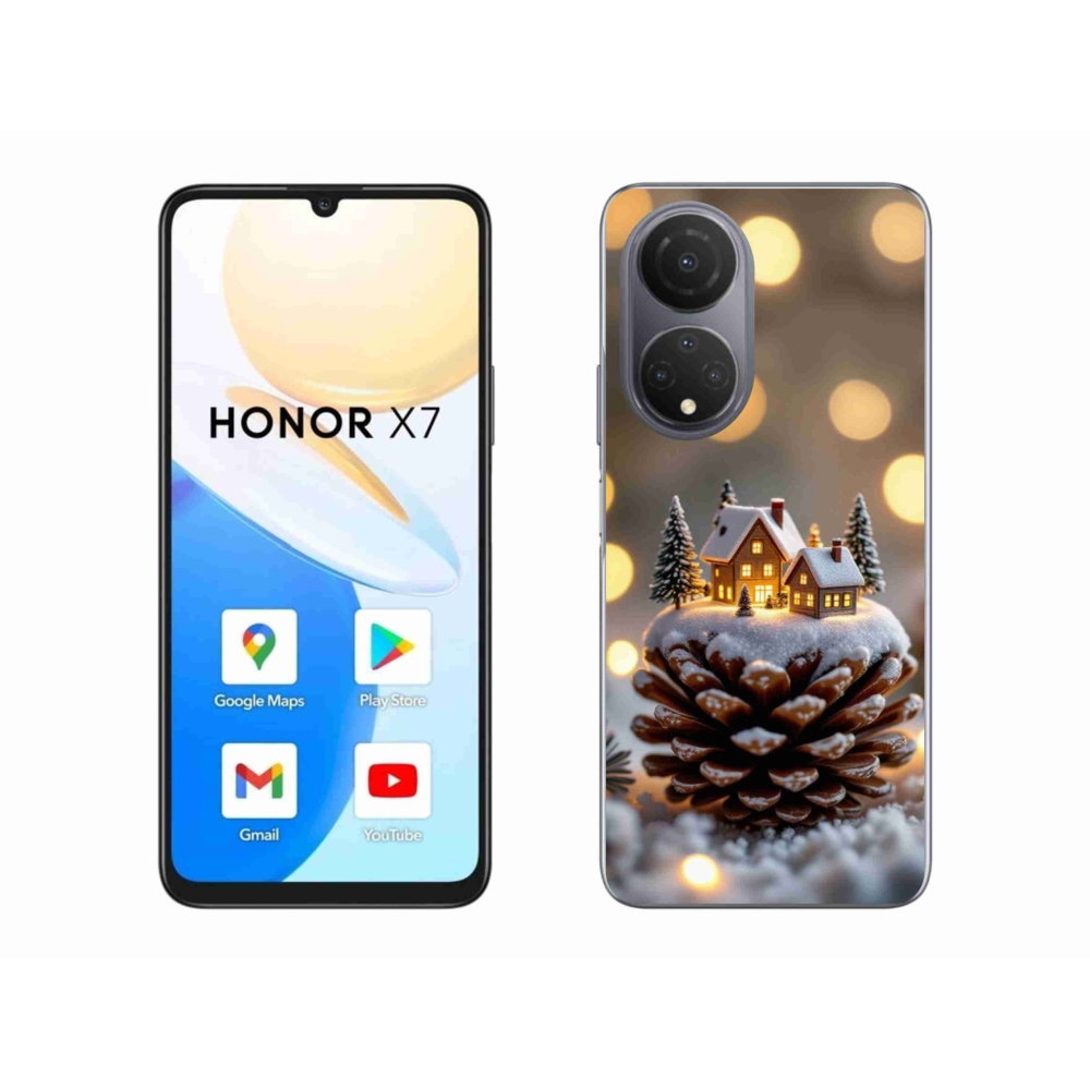 Gelový kryt mmCase na Honor X7 - zimní vesnička