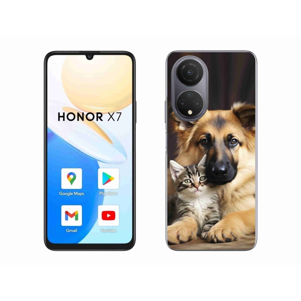 Gelový kryt mmCase na Honor X7 - zvířecí přátelství