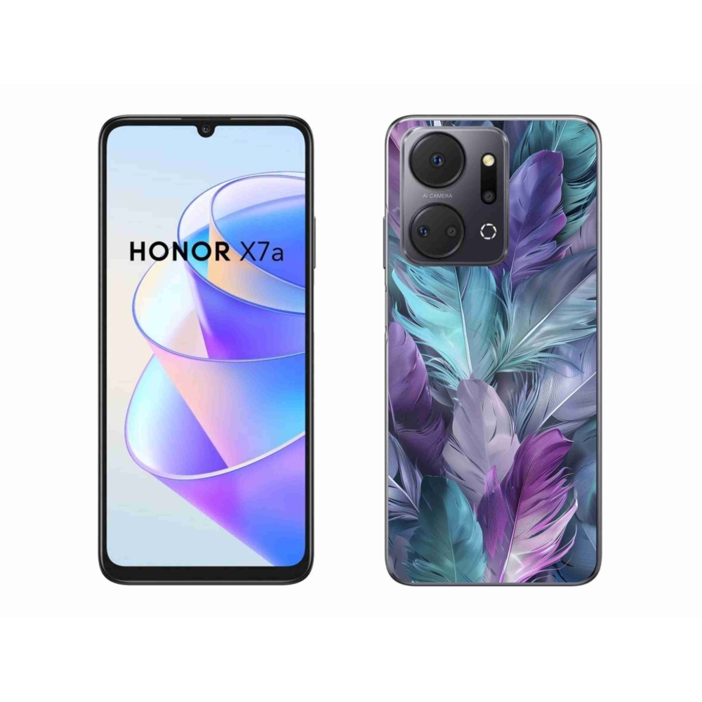 Gelový kryt mmCase na Honor X7a - barevné peří 2