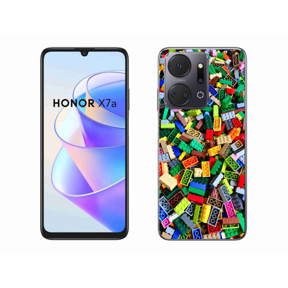 Gelový kryt mmCase na Honor X7a - barevné stavební kostky