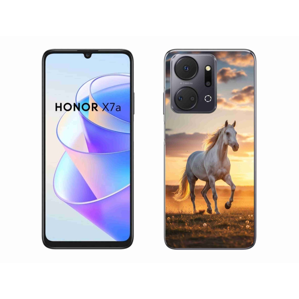 Gelový kryt mmCase na Honor X7a - běžící bílý kůň 2