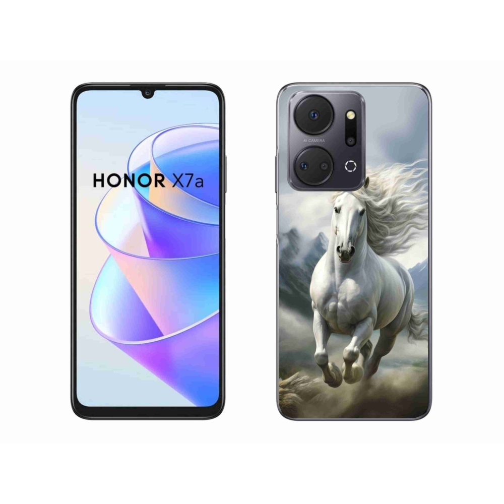 Gelový kryt mmCase na Honor X7a - běžící bílý kůň 3