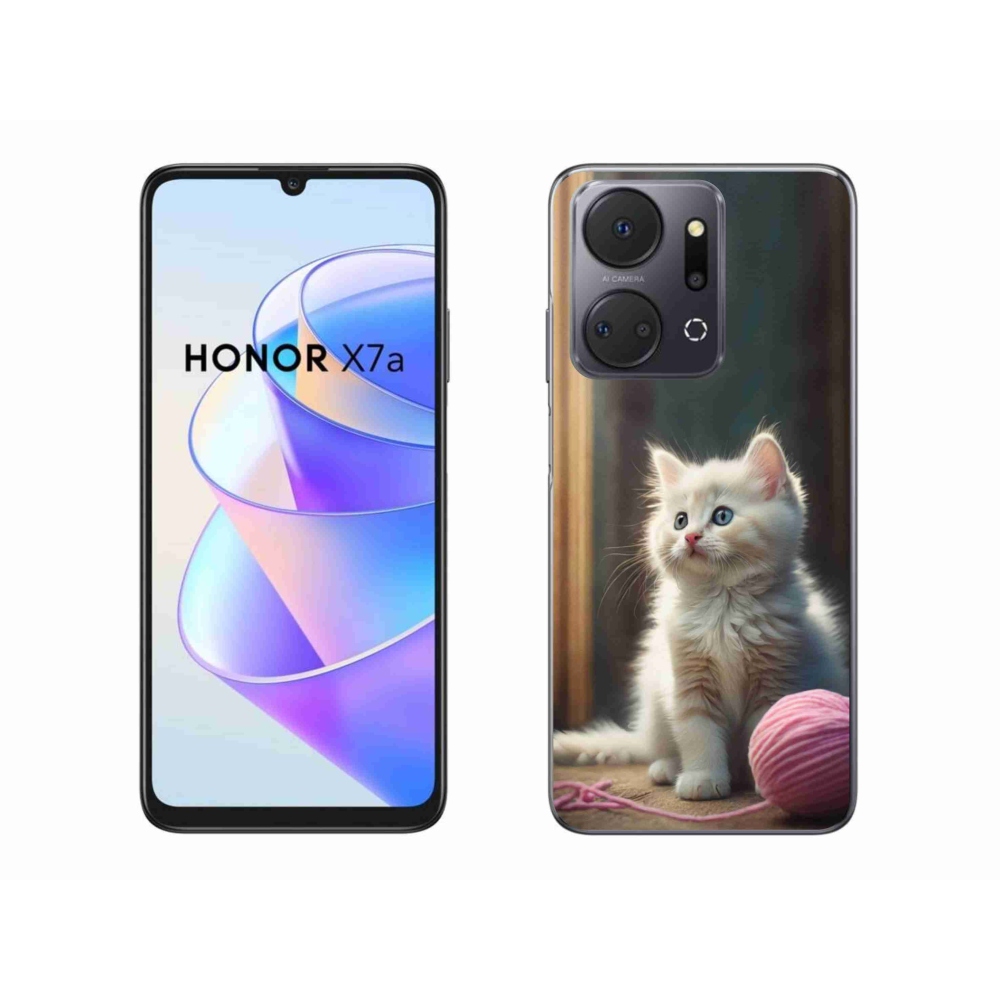 Gelový kryt mmCase na Honor X7a - bílé kotě 2
