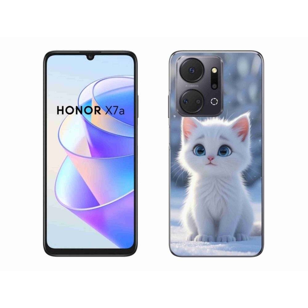 Gelový kryt mmCase na Honor X7a - bílé kotě 3