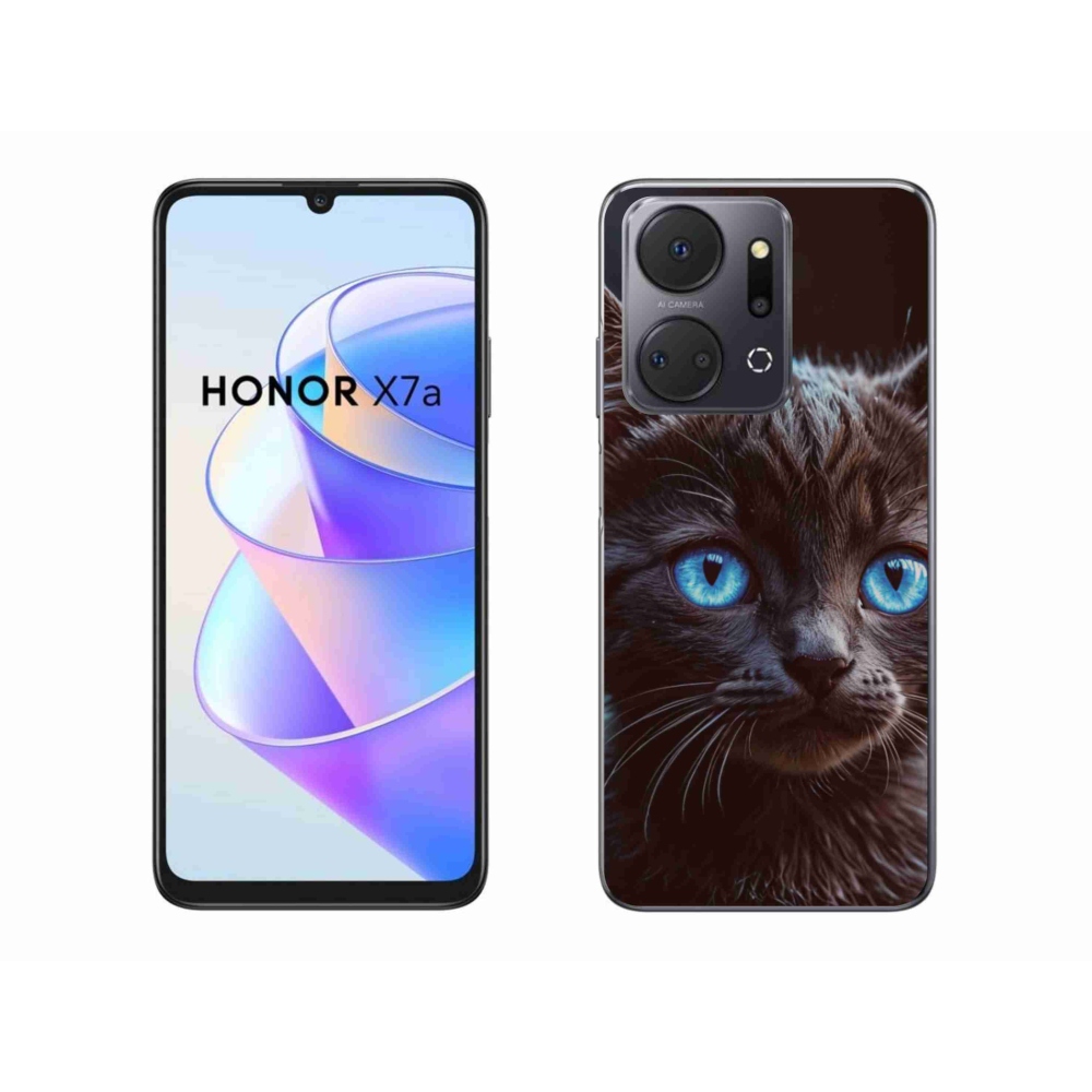 Gelový kryt mmCase na Honor X7a - černé kotě 2
