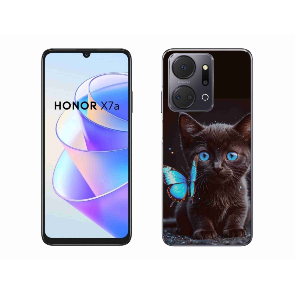 Gelový kryt mmCase na Honor X7a - černé kotě 3