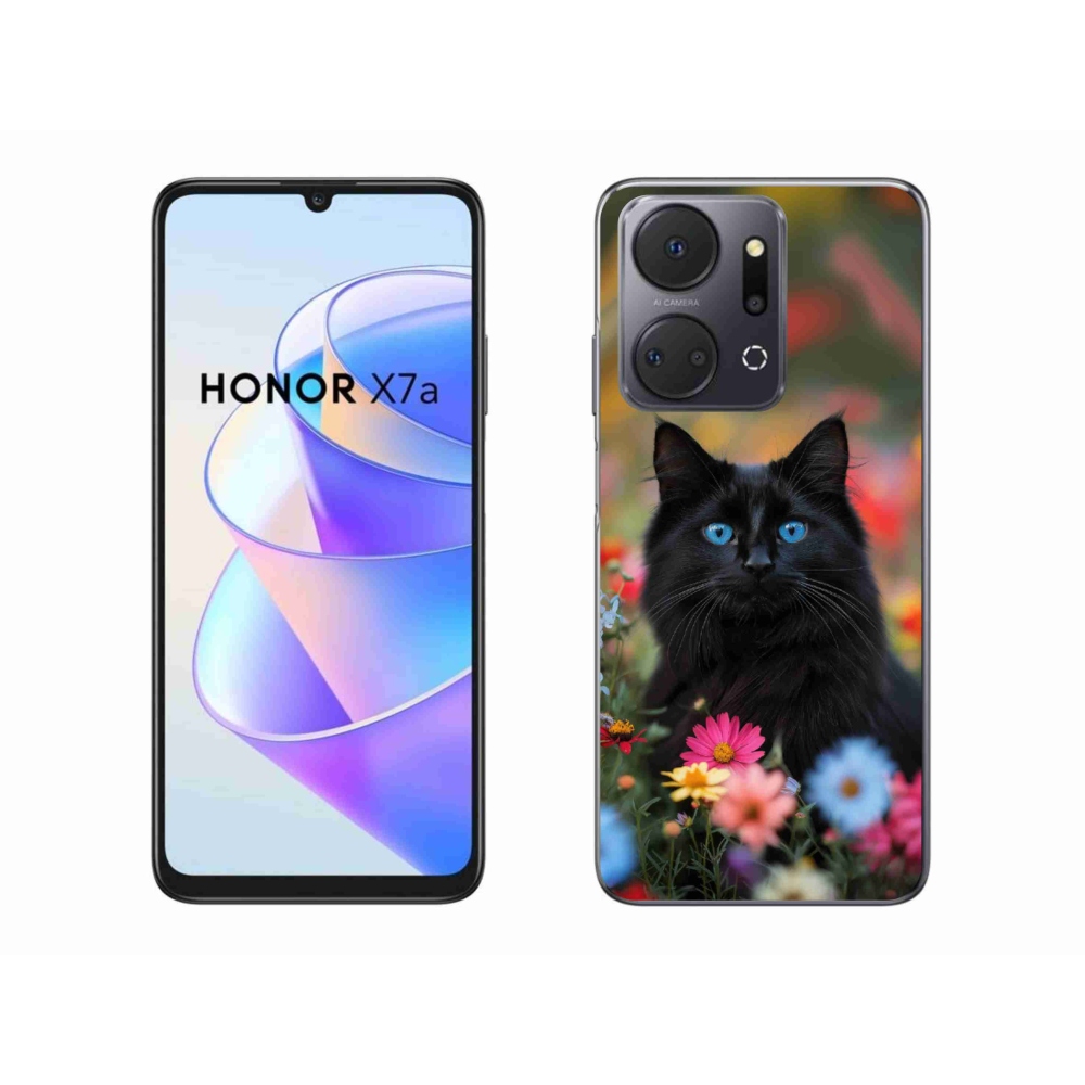 Gelový kryt mmCase na Honor X7a - černé kotě 4