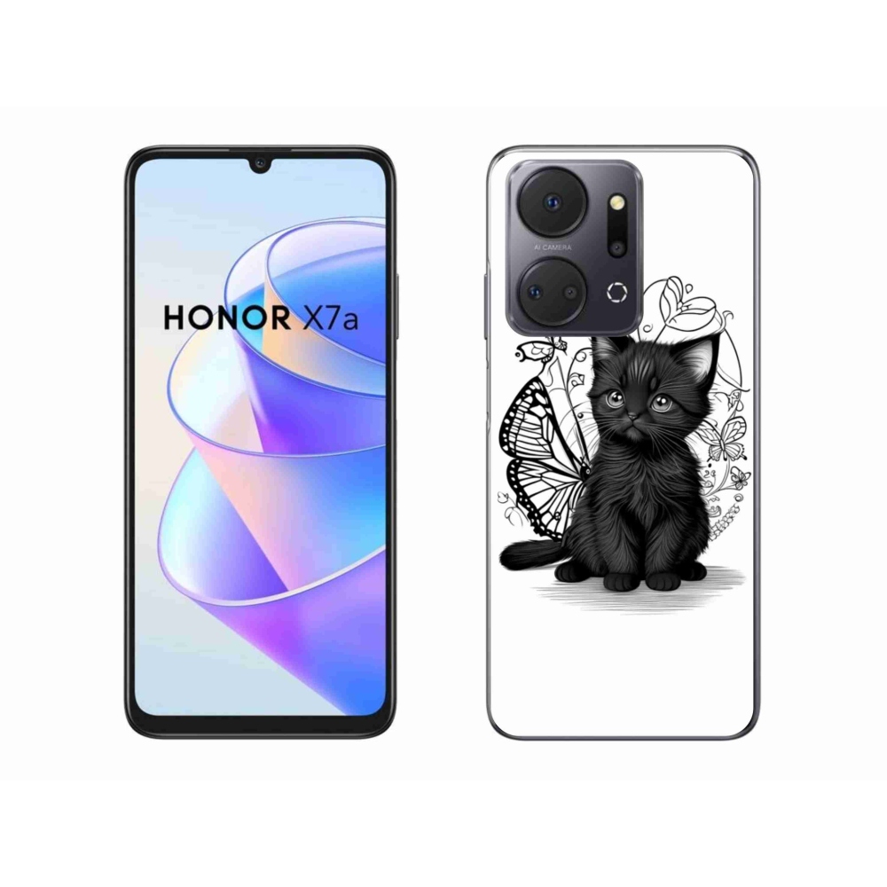 Gelový kryt mmCase na Honor X7a - černé kotě