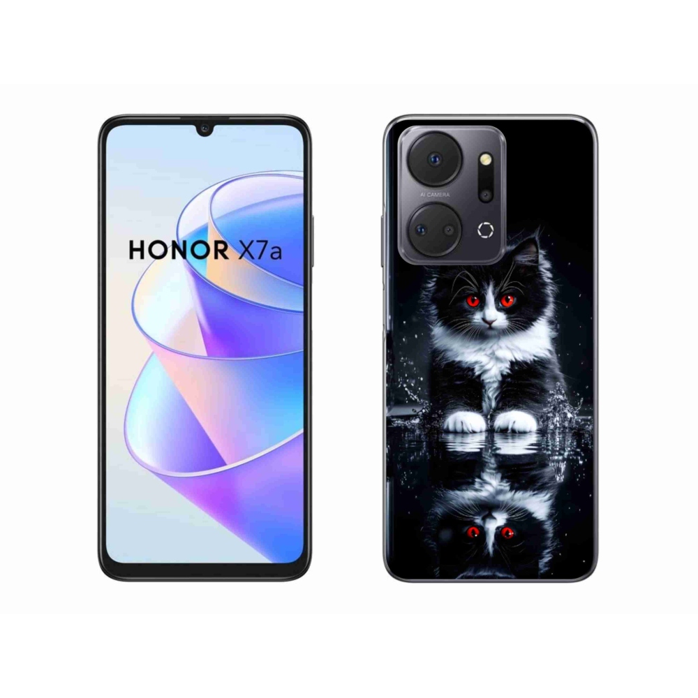 Gelový kryt mmCase na Honor X7a - černobílé kotě