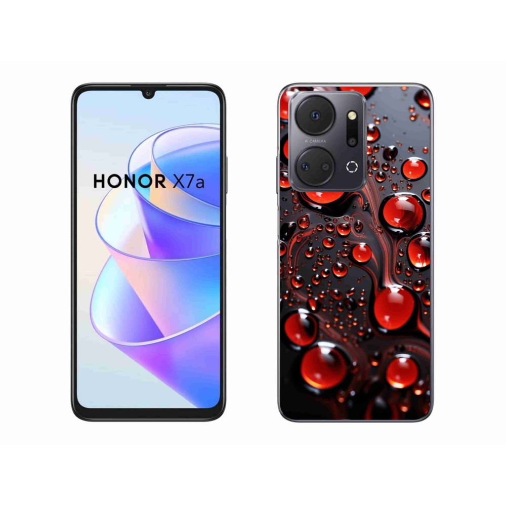 Gelový kryt mmCase na Honor X7a - červené kapky 2