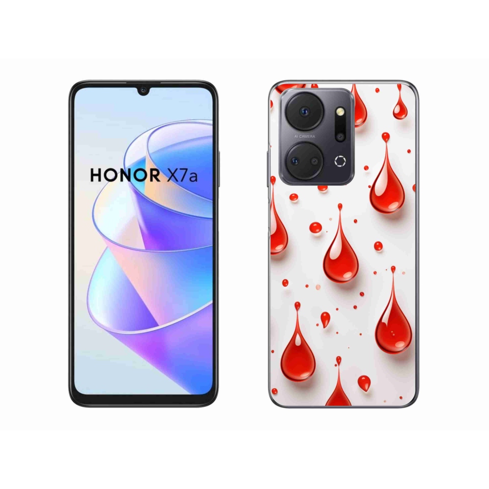 Gelový kryt mmCase na Honor X7a - červené kapky