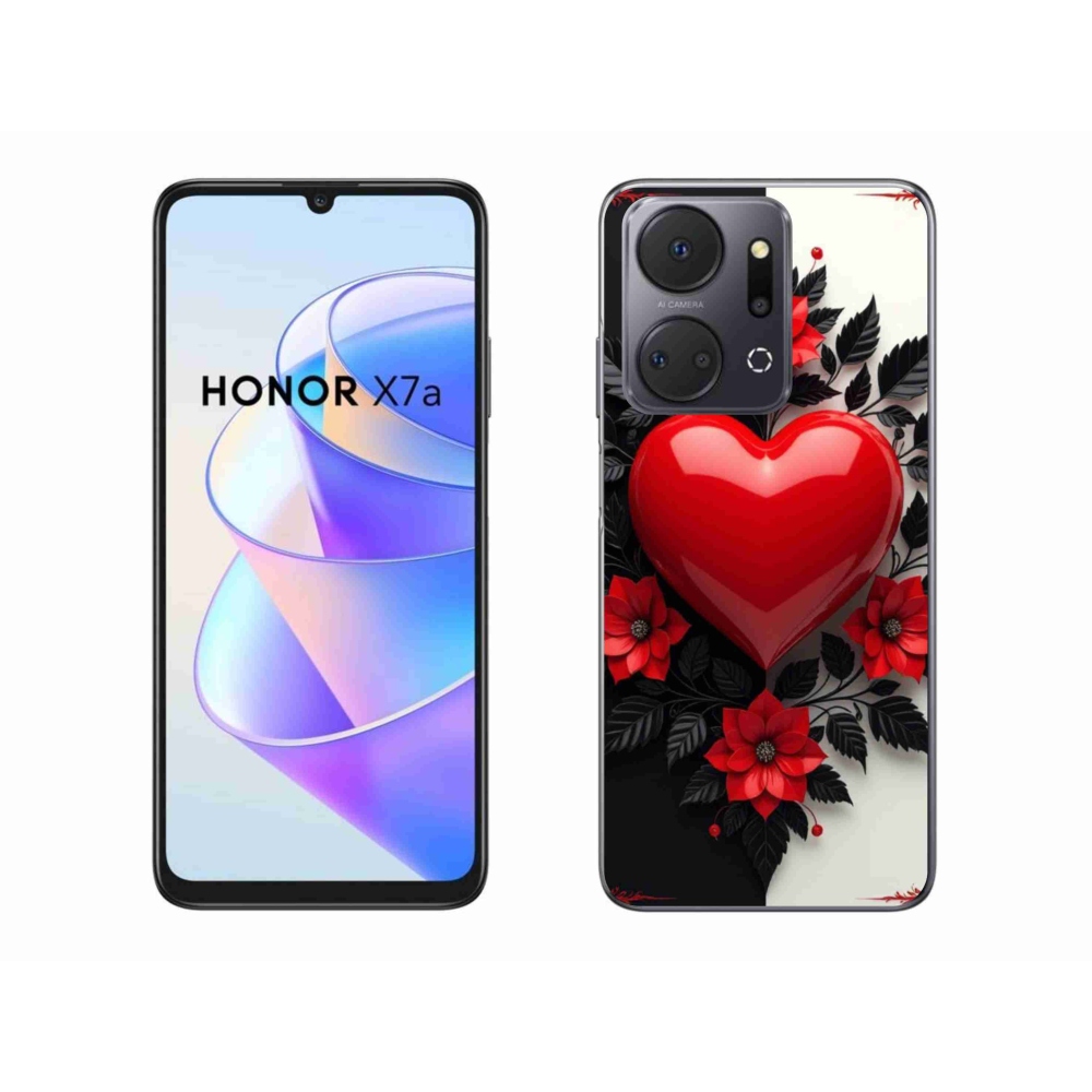 Gelový kryt mmCase na Honor X7a - červené srdce