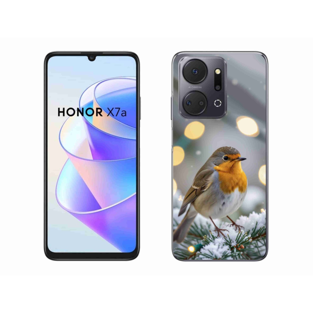 Gelový kryt mmCase na Honor X7a - červenka v zimě