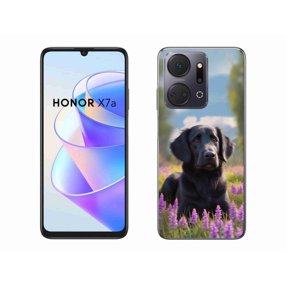 Gelový kryt mmCase na Honor X7a - elegantní černý retrívr