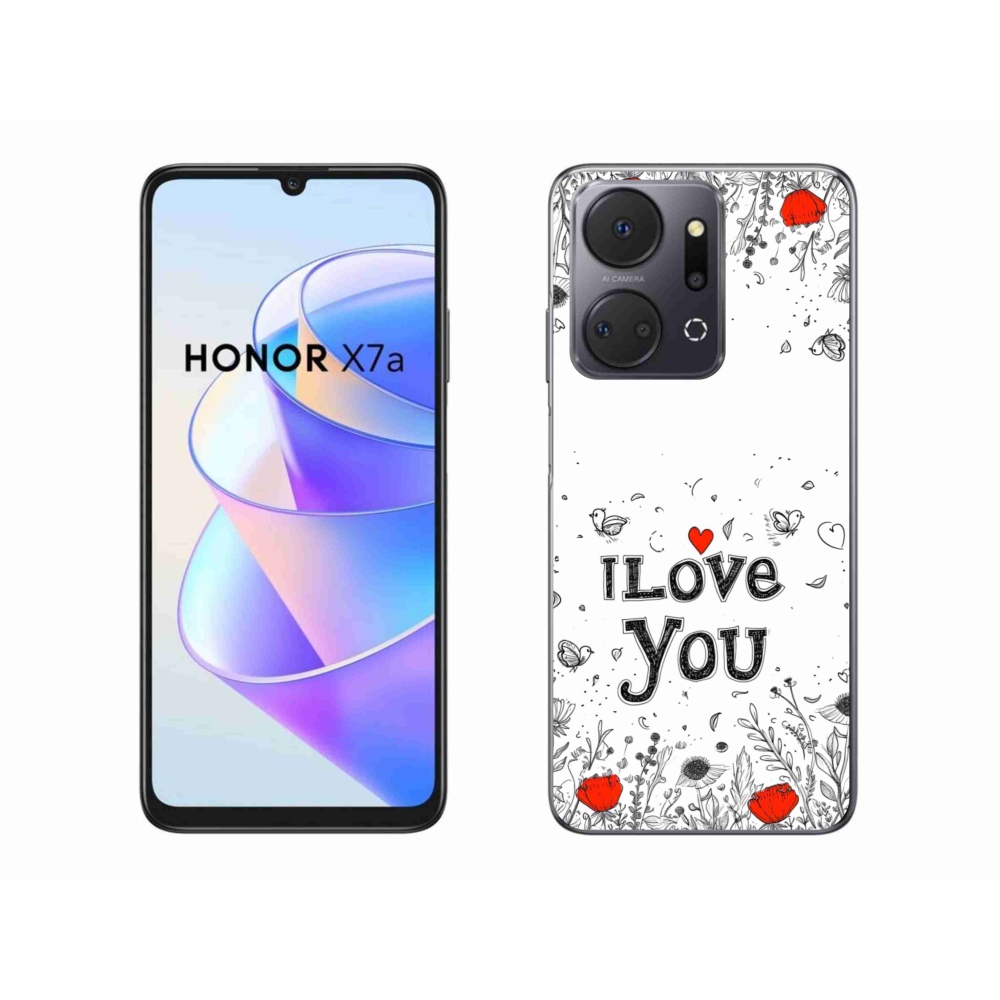 Gelový kryt mmCase na Honor X7a - I love you bílé pozadí