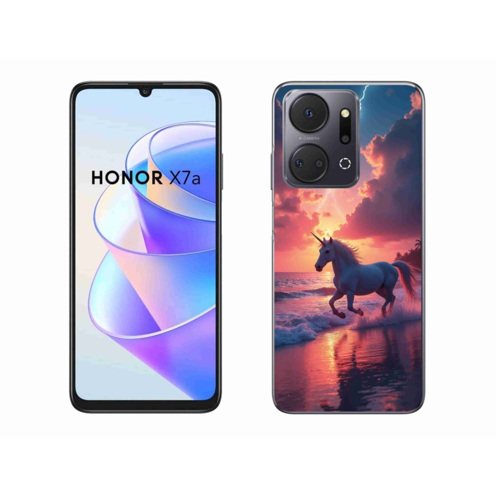 Gelový kryt mmCase na Honor X7a - jednorožec na pláži