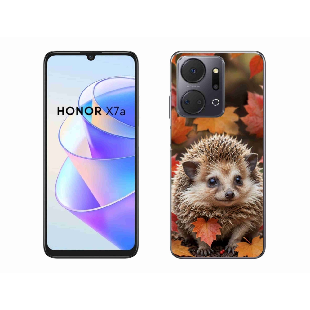 Gelový kryt mmCase na Honor X7a - ježek v listí