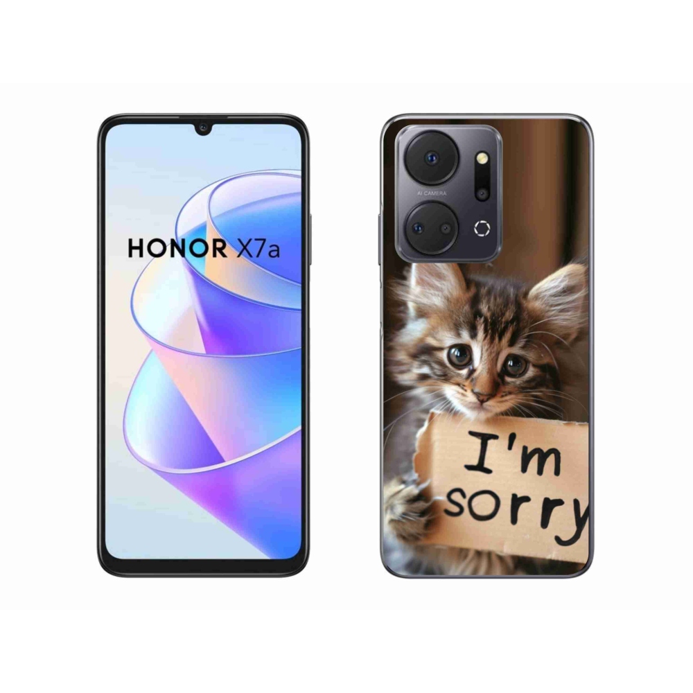 Gelový kryt mmCase na Honor X7a - kočíčí omluva