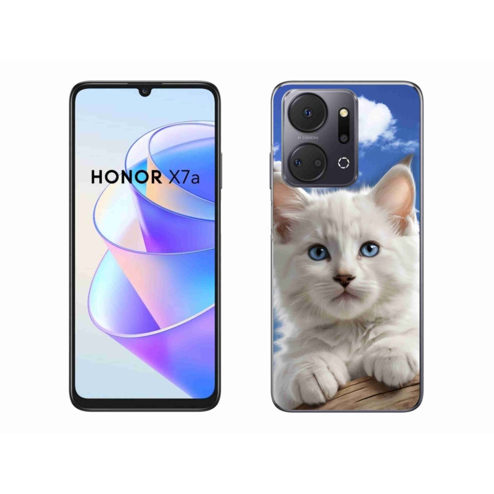 Gelový kryt mmCase na Honor X7a - kotě a oblaka